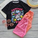 لباس دخترانه تیشرت شلوارک summer - Image 2