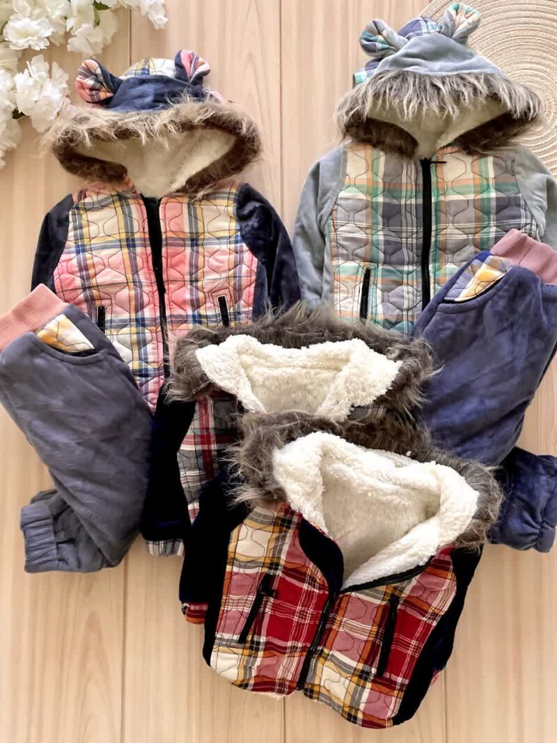 کاپشن و شلوار مخمل بچه گانه