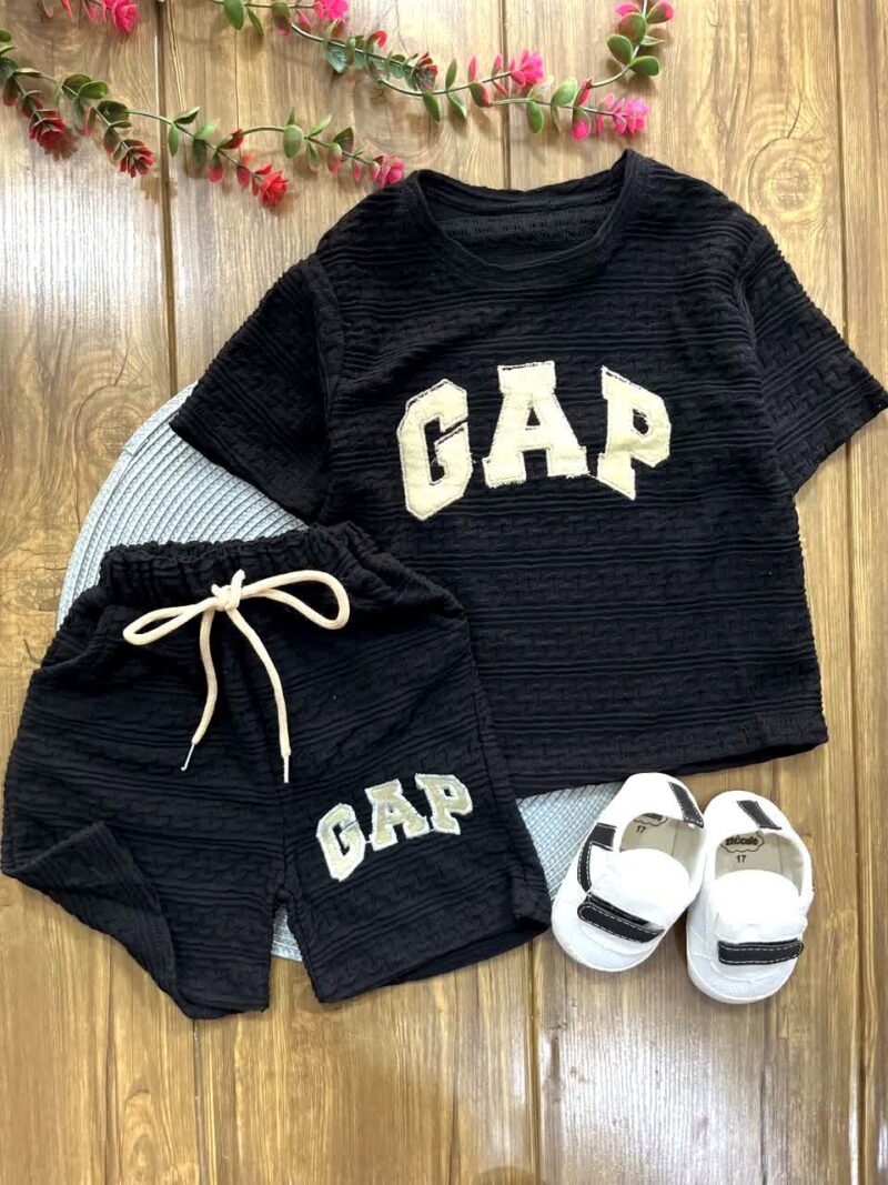لباس بچه گانه تیشرت شلوارک مشکی بیسکوئیتی GAP