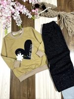 لباس دخترانه بلوز شلوار قلب و گل